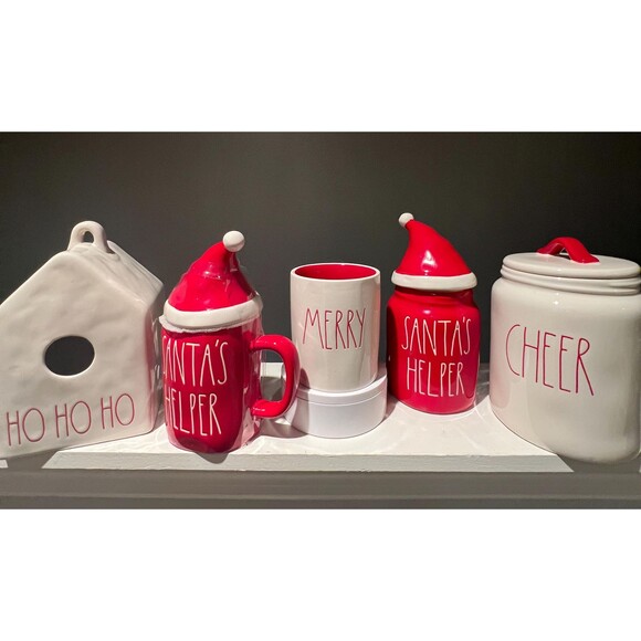 Rae Dunn Santas Helper Canister and Mug Set | Red Ceramic Holiday Decor - Picture 8 of 8